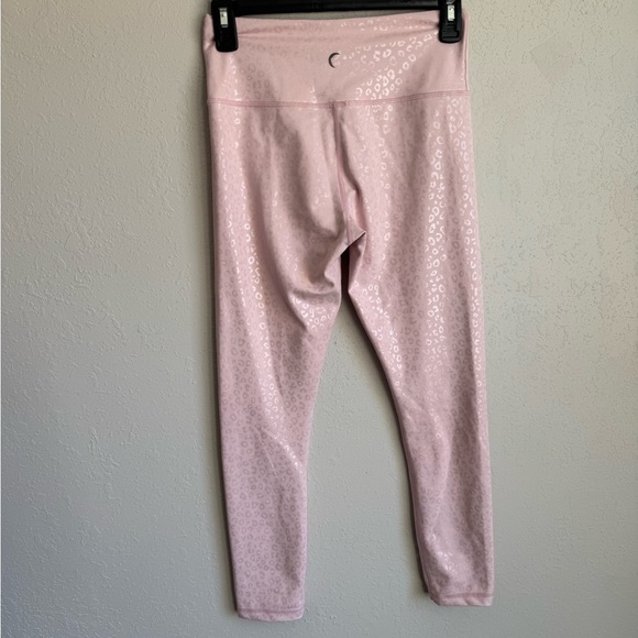 Zyia Active Pink Reflective Leopard Print High Rise Skinny Yoga Leggings Women 4 - Picture 3 of 4